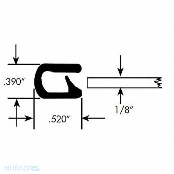 FAIRCHILD Edge Grip Seal Edge Trim 50 ft PVC, 61UK09