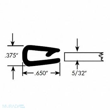 FAIRCHILD Edge Grip Seal Edge Trim 50 ft PVC, 61UK11