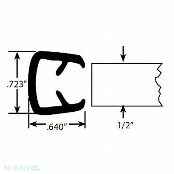 FAIRCHILD Edge Grip Seal Edge Trim 50 ft PVC, 61UK18