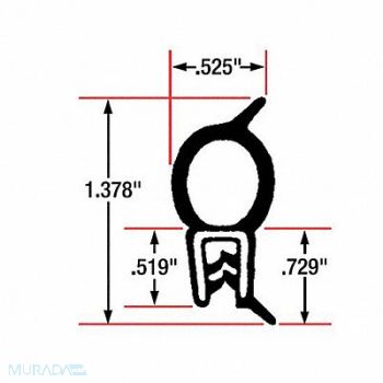 FAIRCHILD Edge Grip Seal Top Bulb 82 ft EPDM, 61UK33