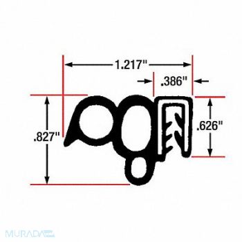 FAIRCHILD Edge Grip Seal Double Side Bulb 10 ft, 61UK36