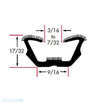 FAIRCHILD Edge Grip Seal Window Channel 8 ft EPDM, 61UK55