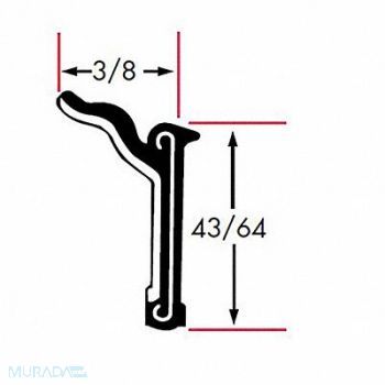 FAIRCHILD Edge Grip Seal Beltline WRSTP 8 ft Rubbr, 61UK64