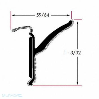 FAIRCHILD Edge Grip Seal Beltline WRSTP 8 ft Rubbr, 61UK70