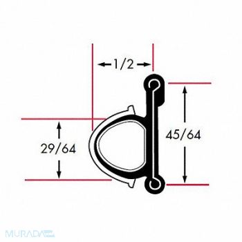 FAIRCHILD Edge Grip Seal Beltline WRSTP 8 ft Rubbr, 61UK71