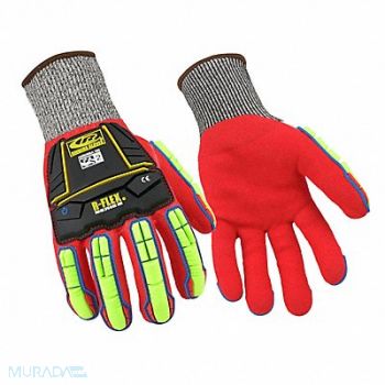 ANSELL Full-Dip Gloves Gray Knit L PR, 61UL23
