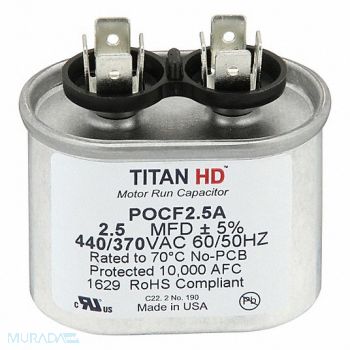 TITAN HD Oval Motor Run Capacitor 440-370VAC, 61UN41