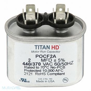TITAN HD Oval Motor Run Capacitor 440-370VAC, 61UN42