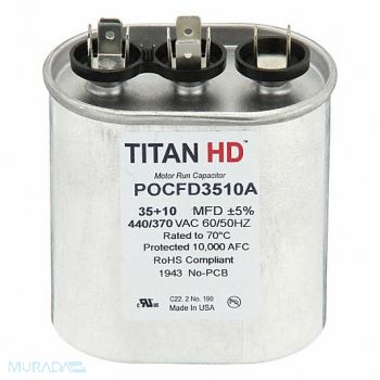 TITAN HD Oval Motor Dual Run Capacitor 440-370VAC, 61UN56