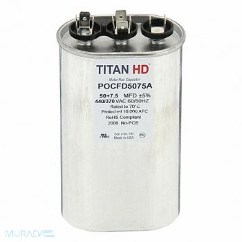 TITAN HD Oval Motor Dual Run Capacitor 440-370VAC, 61UN65