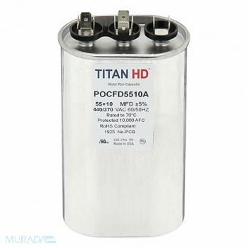 TITAN HD Oval Motor Dual Run Capacitor 440-370VAC, 61UN66