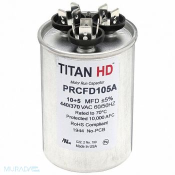 TITAN HD Round Motor Dual Run Capacitr 440-370VAC, 61UN80