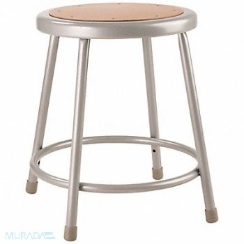 NATIONAL PUBLIC SEATING Round Stool Welded Tube Leg Black 18 H, 8TRV5