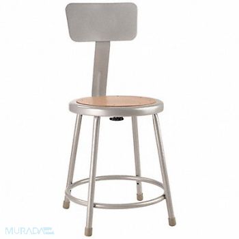 NATIONAL PUBLIC SEATING Round Stool Welded Tube Leg Gray 31 H, 8DA83