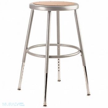 NATIONAL PUBLIC SEATING Round Stool Adjustable Legs Gray 31 H, 8VZX4