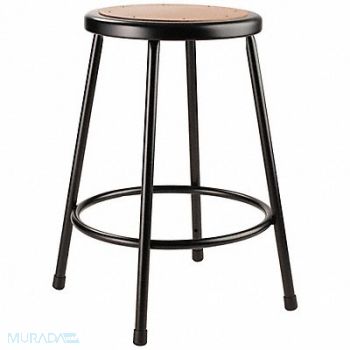 NATIONAL PUBLIC SEATING Round Stool Welded Tube Leg Black 24 H, 20HW55