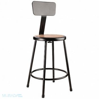 NATIONAL PUBLIC SEATING Round Stool Welded Tube Leg Black 37 H, 35JG61