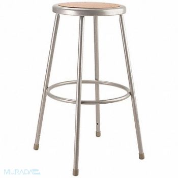 NATIONAL PUBLIC SEATING Round Stool Welded Tube Leg Gray 30 H, 9AE90
