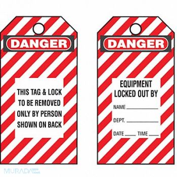 PANDUIT Tag Danger This Tag . Rd/bl/wh PK5, 376X05