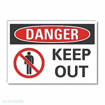 LYLE Keep Out Danger Label 5inx7in Polyester, 62TZ41