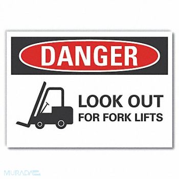 LYLE Lift Truck Traffic Danger Lbl 3.5x5in, 62UJ16