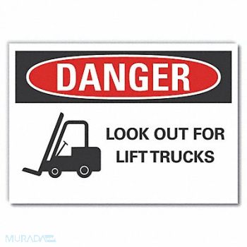 LYLE Danger Sign 10inx14in Non-PVC Polymer, 456H85