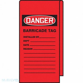 ACCUFORM Danger Tag Barricade 12 Hx3-1/8 W PK25, 62WM65