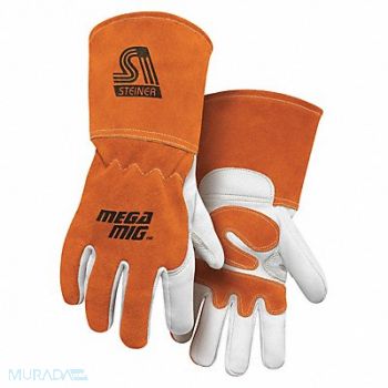 STEINER INDUSTRIES Welding Gloves MIG Application Orange PR, 56LX43