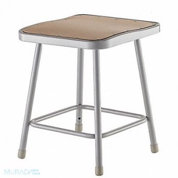 NATIONAL PUBLIC SEATING Square Stool Welded Tube Leg Gry 17.5 H, 8CV36
