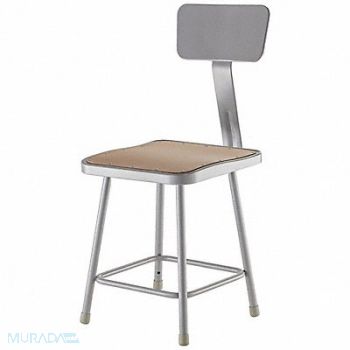 NATIONAL PUBLIC SEATING Square Stool Welded Tube Leg Gray 31 H, 8D275