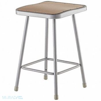 NATIONAL PUBLIC SEATING Square Stool Welded Tube Leg Gray 24 H, 8D271