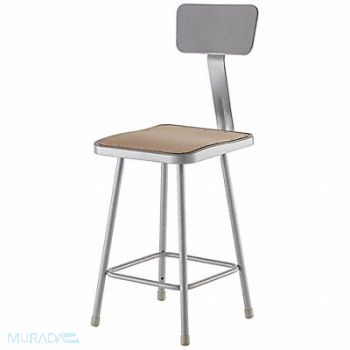 NATIONAL PUBLIC SEATING Square Stool Welded Tube Leg Gray 37 H, 8RNU3