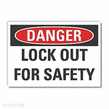 LYLE Lockout Tagout Danger Rflct Lbl 7x10in, 63KF67