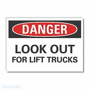 LYLE Lift Truck Traffic Danger Lbl 10x14in, 63KM68