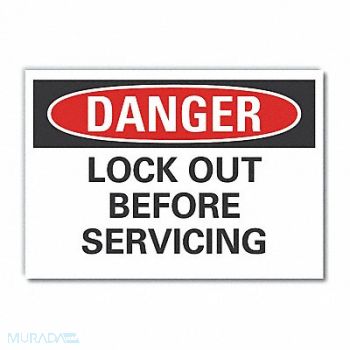 LYLE Lockout Tagout Danger Rflct Lbl 7x10in, 63KP07