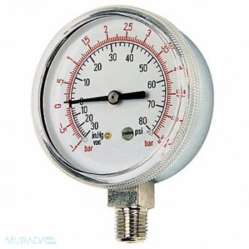 GROEN Pressure Gauge 2-1/2 Dia 30VAC 60 psi, 63RN01
