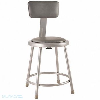 NATIONAL PUBLIC SEATING Round Stool Welded Tube Leg Gray 31 H, 8TNU6