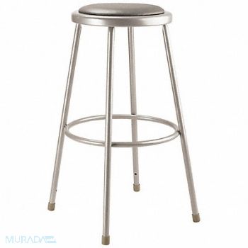 NATIONAL PUBLIC SEATING Round Stool Welded Tube Leg Gray 30 H, 8CV72