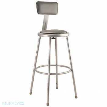NATIONAL PUBLIC SEATING Round Stool Welded Tube Leg Gray 43 H, 8CV34