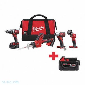 MILWAUKEE Cordless Combination Kit 4 Tools 18V DC, 643F87