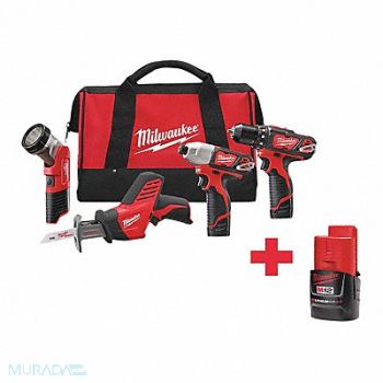 MILWAUKEE Cordless Combination Kit 3 Tools 12V DC, 643F94