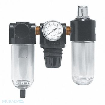 ARROW PNEUMATICS Mini Filter/Regulator/Lube Combo 1/4, 64NR82