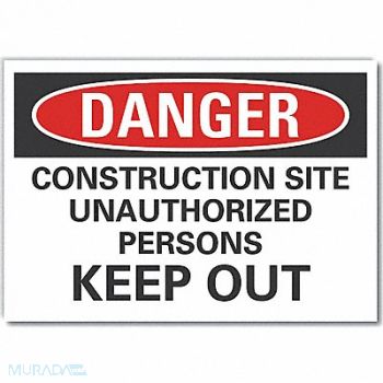 LYLE Construct Area Danger Rflct Lbl 7x10in, 64NV70