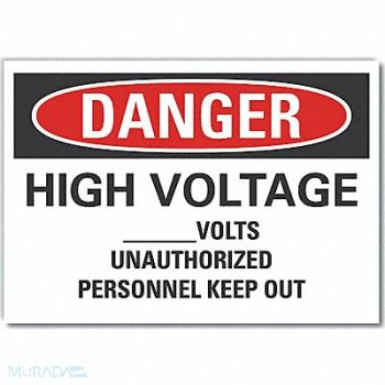 LYLE Danger Sign 10inx14in Non-PVC Polymer, 456T92