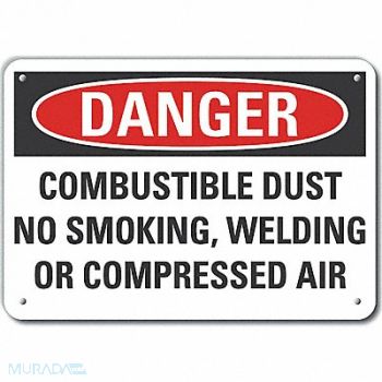 LYLE Combust Dust Danger Sign 10x14in Plastic, 64RU05