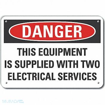 LYLE Plastic Electr Hzrd Danger Sign 10x14in, 64RU13
