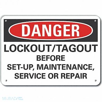 LYLE Lockout Tagout Danger Sign 10x14in Plstc, 64RU43