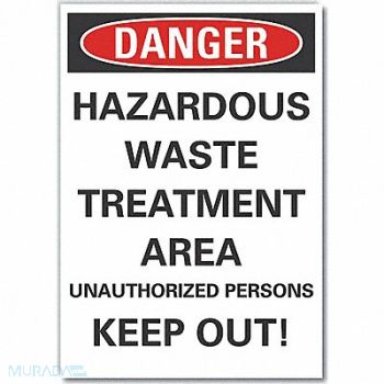 LYLE Hzrdous Waste Danger Rflct Lbl 5x3.5in, 64PD27