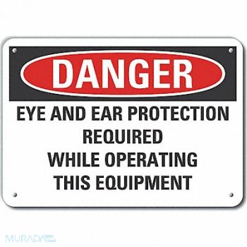 LYLE Eye Ear Danger Sign 10x14in Plastic, 64RU55
