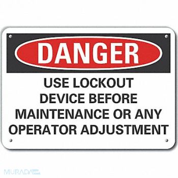 LYLE Lockout Tagout Danger Sign 10x14in Plstc, 64RU59